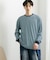 ワッフルボーダーロングTシャツ