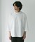 ポンチ8分袖ラウンドヘムTシャツ