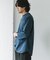 ポンチ8分袖ラウンドヘムTシャツ