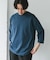 ポンチ8分袖ラウンドヘムTシャツ