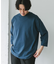 ポンチ8分袖ラウンドヘムTシャツ