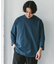 ポンチ8分袖ラウンドヘムTシャツ