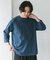 ポンチ8分袖ラウンドヘムTシャツ
