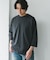 ポンチ8分袖ラウンドヘムTシャツ