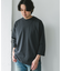 ポンチ8分袖ラウンドヘムTシャツ
