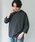 ポンチ8分袖ラウンドヘムTシャツ