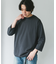 ポンチ8分袖ラウンドヘムTシャツ