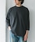 ポンチ8分袖ラウンドヘムTシャツ