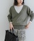new basic　カシミヤコットンVネックチュニックニット