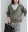 new basic　カシミヤコットンVネックチュニックニット