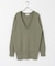 new basic　カシミヤコットンVネックチュニックニット