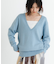 new basic　カシミヤコットンVネックチュニックニット
