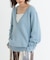 new basic　カシミヤコットンVネックチュニックニット