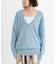 new basic　カシミヤコットンVネックチュニックニット