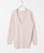 new basic　カシミヤコットンVネックチュニックニット