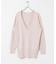 new basic　カシミヤコットンVネックチュニックニット