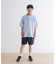 『WEB／一部店舗限定サイズ』ロゴ刺繍ストライプシャツ(KIDS)