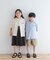 『WEB／一部店舗限定サイズ』ロゴ刺繍ストライプシャツ(KIDS)
