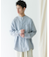 『XLサイズ／WEB限定』シルケットリネンバンドカラーロングスリーブシャツ