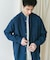 『XLサイズ／WEB限定』シルケットリネンバンドカラーロングスリーブシャツ
