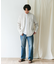 『XLサイズ／WEB限定』シルケットリネンバンドカラーロングスリーブシャツ