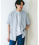 『XLサイズ／WEB限定』シルケットリネン バンドカラーショートスリーブシャツ
