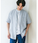 『XLサイズ／WEB限定』シルケットリネン バンドカラーショートスリーブシャツ