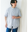 『XLサイズ／WEB限定』シルケットリネン バンドカラーショートスリーブシャツ