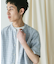 『XLサイズ／WEB限定』シルケットリネン バンドカラーショートスリーブシャツ