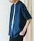 『XLサイズ／WEB限定』シルケットリネン バンドカラーショートスリーブシャツ