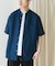 『XLサイズ／WEB限定』シルケットリネン バンドカラーショートスリーブシャツ