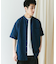 『XLサイズ／WEB限定』シルケットリネン バンドカラーショートスリーブシャツ