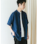 『XLサイズ／WEB限定』シルケットリネン バンドカラーショートスリーブシャツ