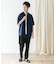 『XLサイズ／WEB限定』シルケットリネン バンドカラーショートスリーブシャツ