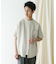 『XLサイズ／WEB限定』シルケットリネン バンドカラーショートスリーブシャツ