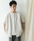 『XLサイズ／WEB限定』シルケットリネン バンドカラーショートスリーブシャツ
