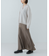 カシミヤ混強縮キーネックニットプルオーバー