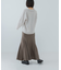 カシミヤ混強縮キーネックニットプルオーバー
