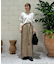 カシミヤ混強縮キーネックニットプルオーバー