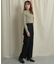 バックスリットストレートワイドパンツ