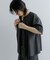 Uiscel　4WAYストレッチタックノーカラーシャツ5分袖