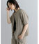 Uiscel　4WAYストレッチタックノーカラーシャツ5分袖