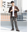 『WEB限定』綿麻ストライプリラックステーパードパンツ