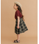 FORK&SPOON　コットンリネンチェックスカート(KIDS)
