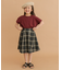 FORK&SPOON　コットンリネンチェックスカート(KIDS)