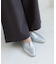 Vカットローヒールパンプス