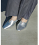 Vカットローヒールパンプス
