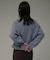 Vネック配色スクエアパターンニット