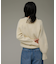 Vネック配色スクエアパターンニット