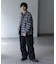 オンブレーチェックボアジャケット